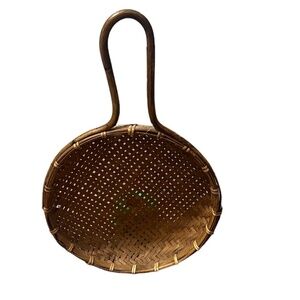 Vintage Hand Crafted Weaving Wicker Ladle Basket-Home Arts & Crafts Basketry‎